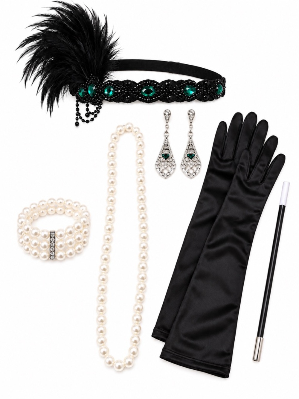 New - 1920s Flapper Costume Accessory Set